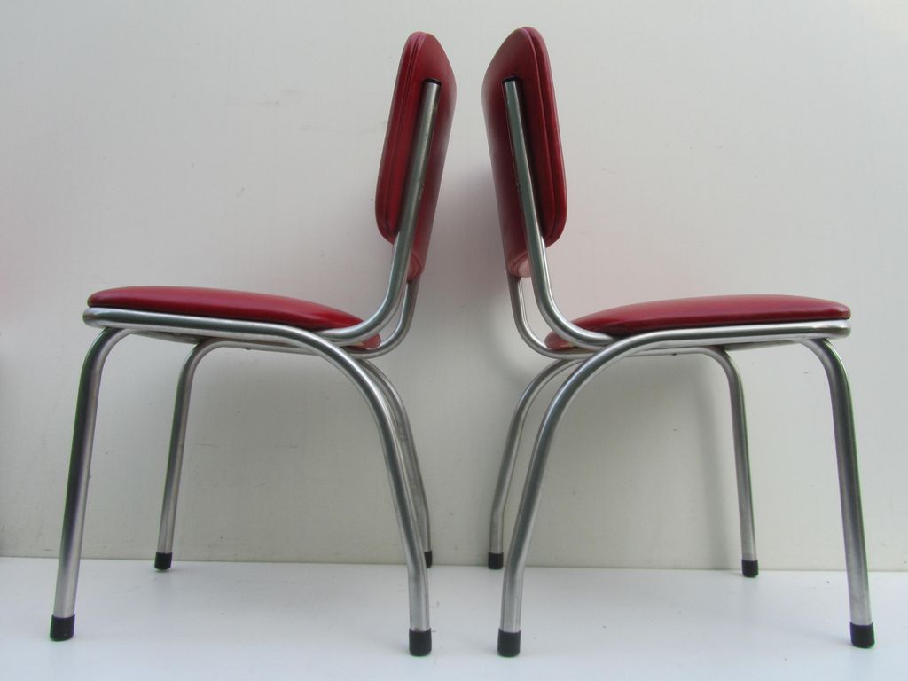 Jaren 50 klassieke amerikaanse keukenstoelen, diner stoelen, art ...