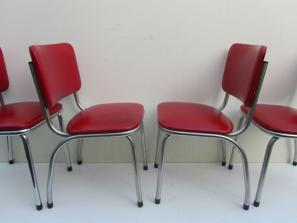 Jaren 50 klassieke amerikaanse keukenstoelen, diner stoelen, art ...