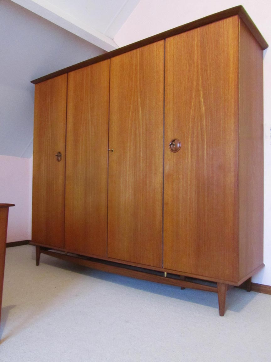 Original rare and complete vintage bedroom in teak wood designed ...