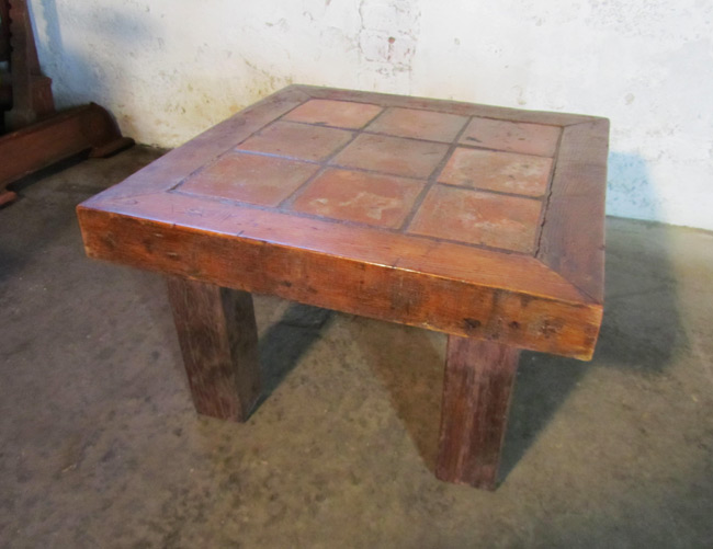 Rustieke Franse tegeltafel, antique French tile table