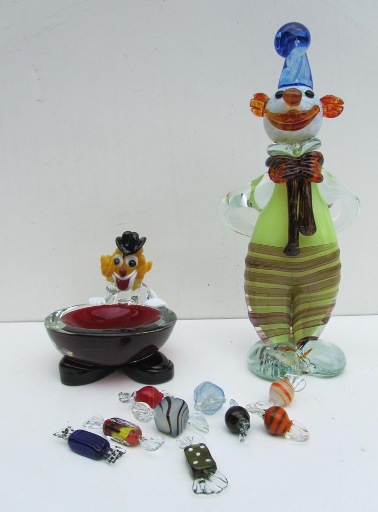 vintage glazen Murano Art Glass Clowns
