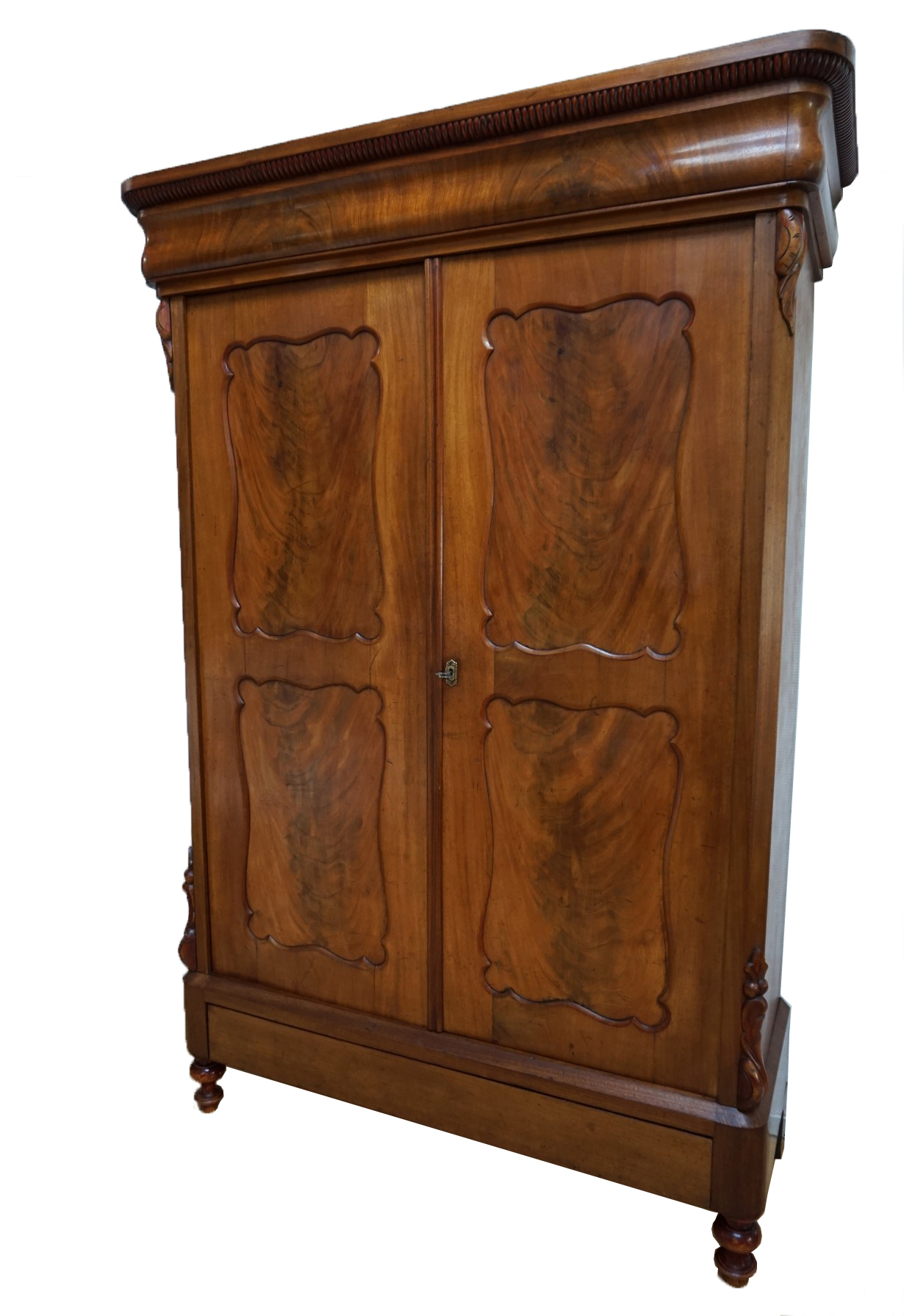 Antique Dutch Biedermeier Linen Cabinet Armoire Wardrobe