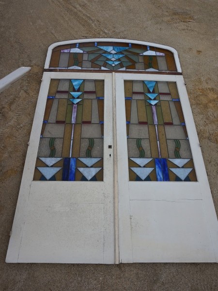 Art-Deco-glas-in-lood-koper-deuren-openslaandse-bovenlicht-stained-glass