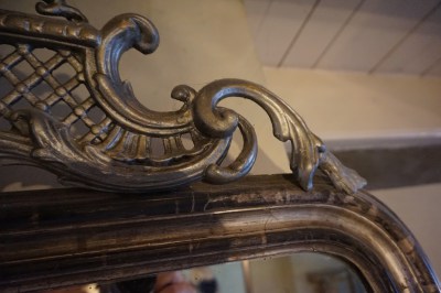 schouw, spiegel, kuif, kuifspiegel, Louis, XV, XVI, antieke, 19de, eeuwse, mirror