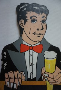 Vintage-bistro-cafe-reclamebord-krijtstoepbord-menubord- bier-advertising-beer-chalkboard for pub-cafe-bar-bistro