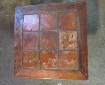 Rustieke Franse tegeltafel, antique Frech tile table