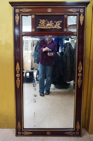 Antieke-Franse-Empire-stijl spiegel-schouwspiegel-Napoleon-periode -strijdwagen-Romeinse