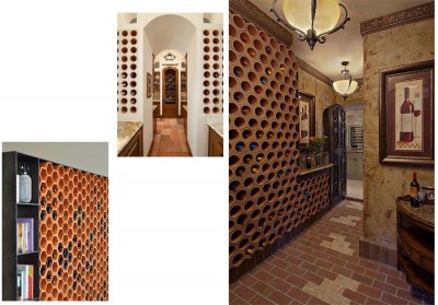 Antieke keramiek tegels voor wijnkelder, wijnwand, wijnwinkel