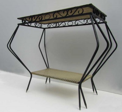Vintage ijzeren tafeltje, bijzettafel, iron table Mathieu Mategot style
