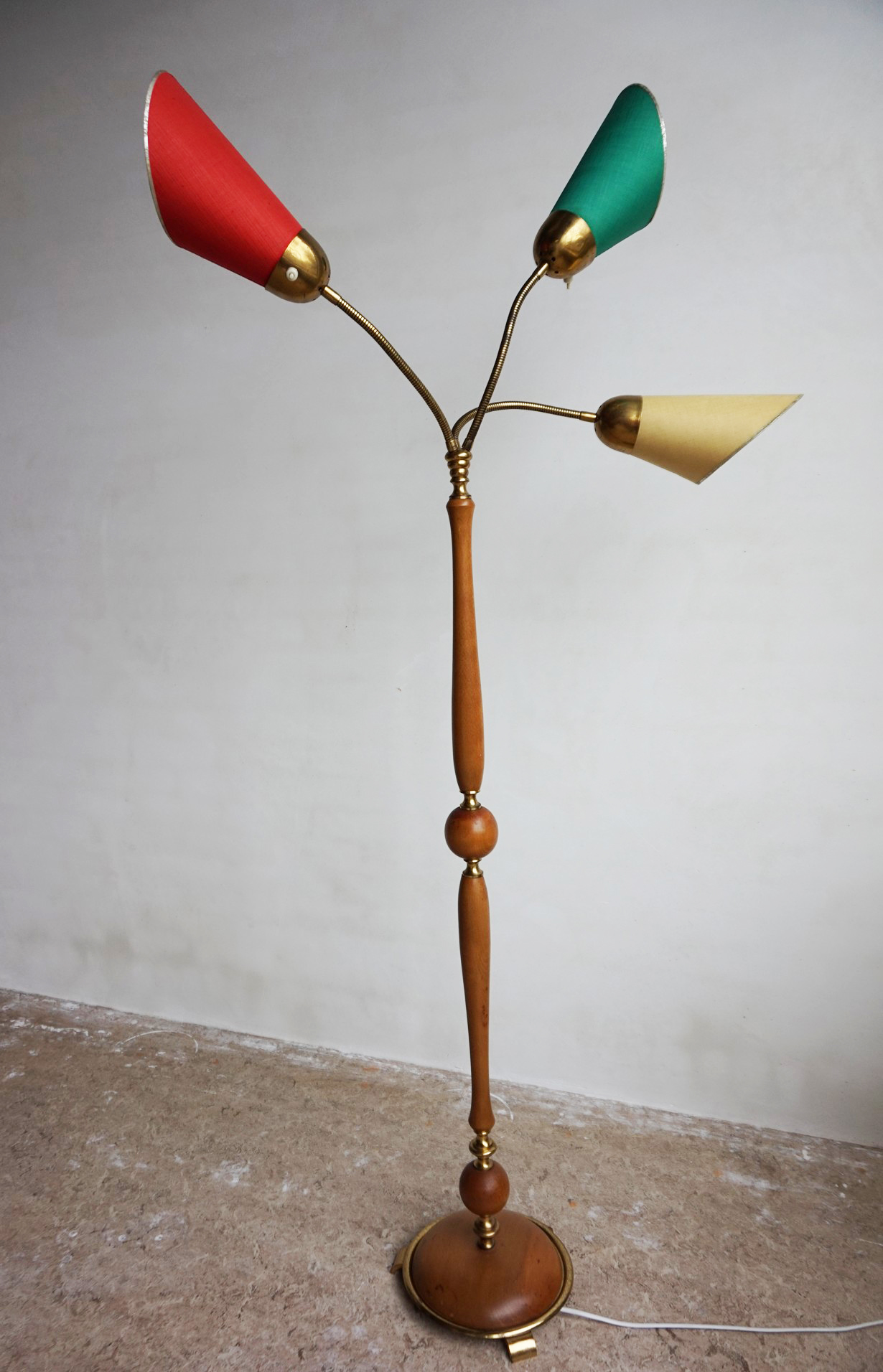 Onwijs Modernist Mid-Century Scandinavian three light goose neck floor lamp DK-47