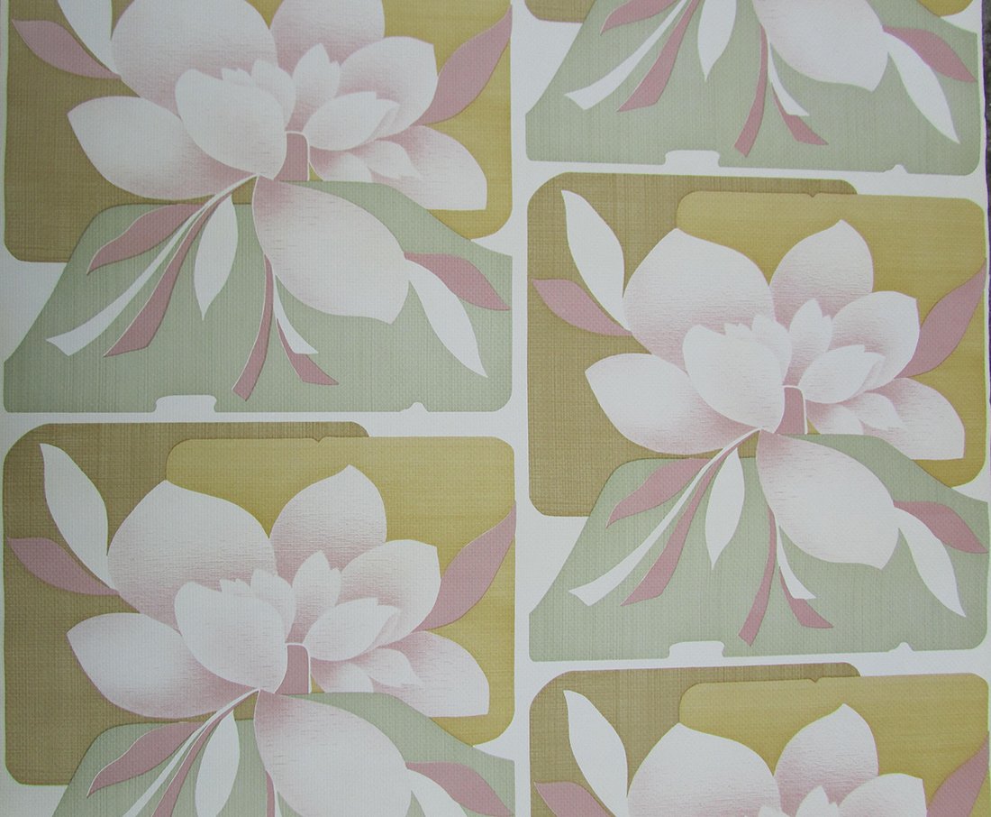 Retro, vintage, magnolia, behang, bloemen, wallpaper, flowers